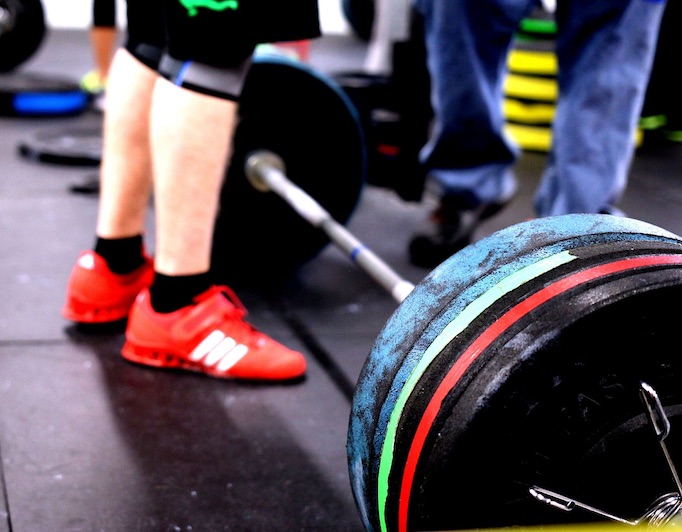 Barbell on the ground