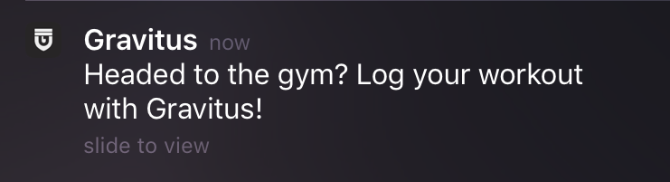 Home Gym Notification