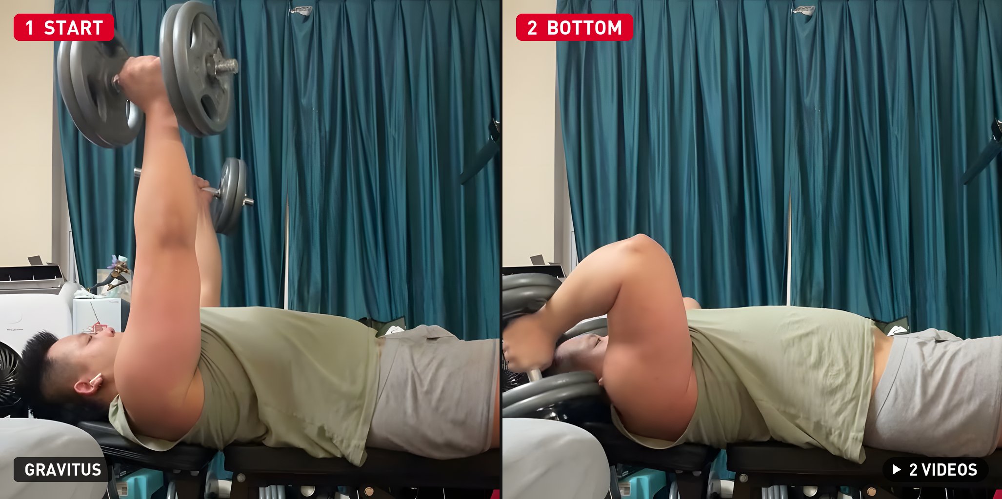 Dumbbell Skull Crusher demonstration