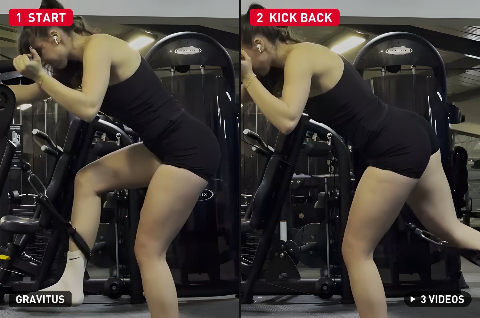 Glute Cable Kickbacks demonstration
