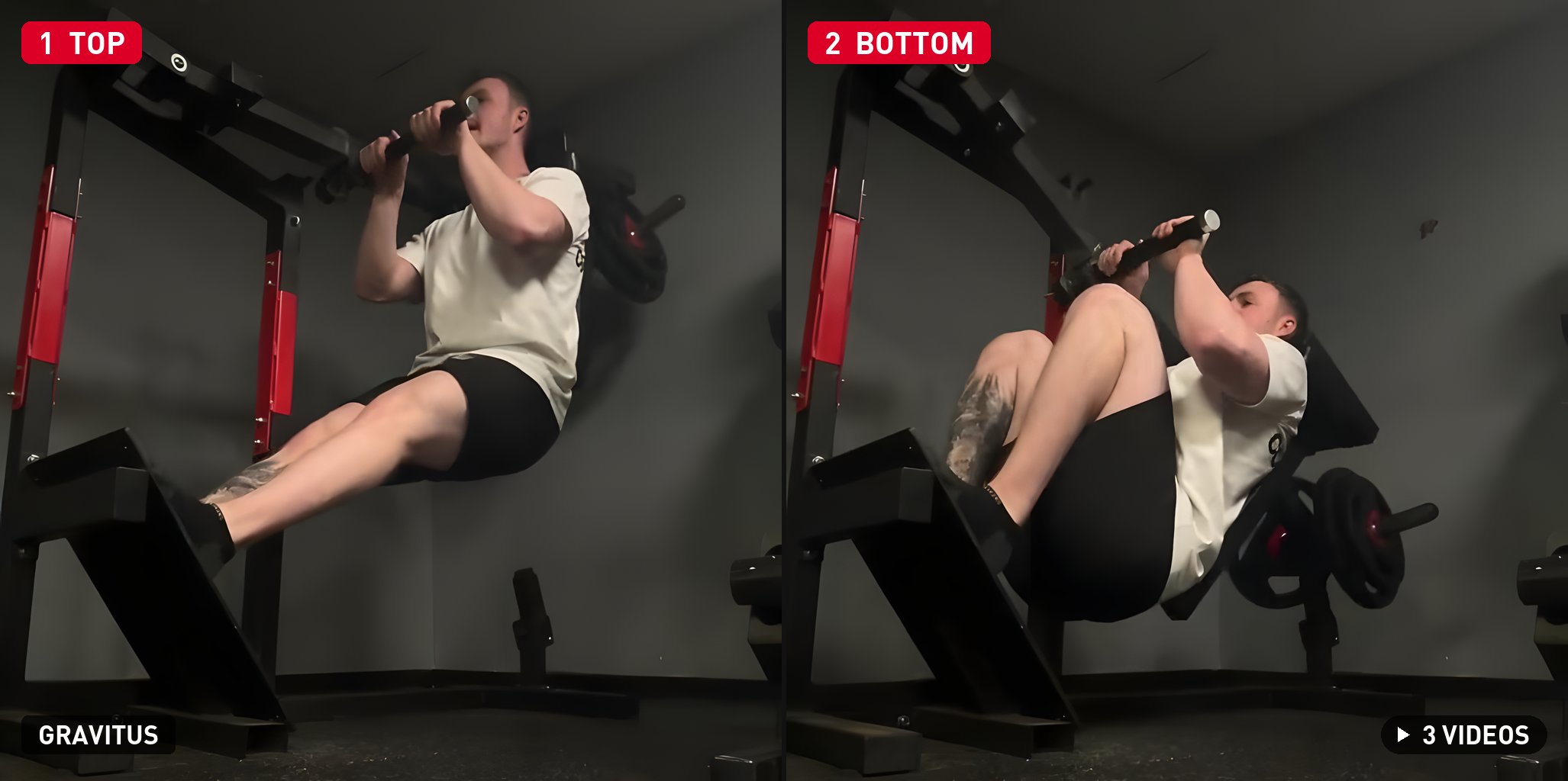 Pendulum Squat top and bottom positions