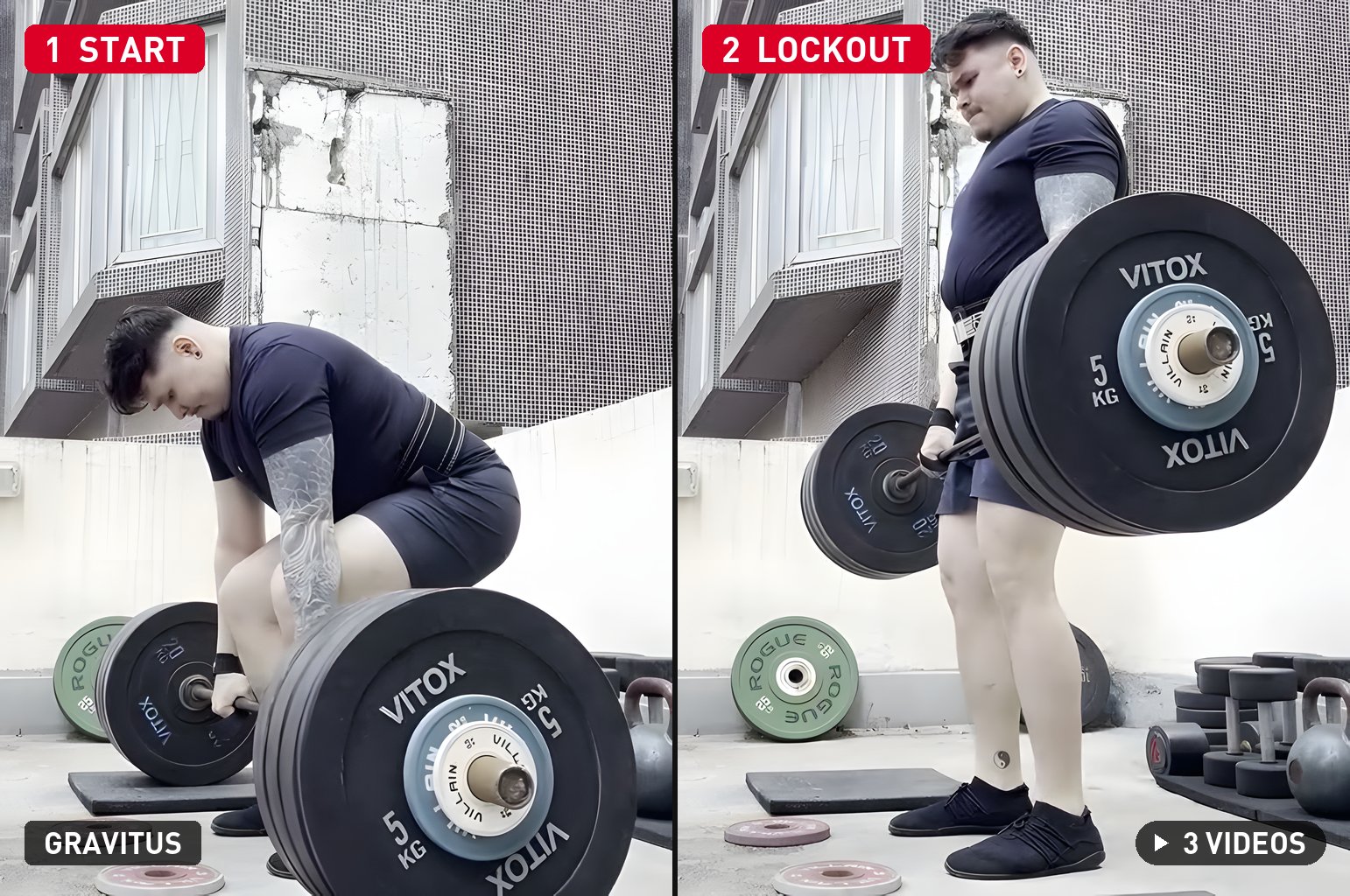 Trap Bar Deadlift start and lockout positions