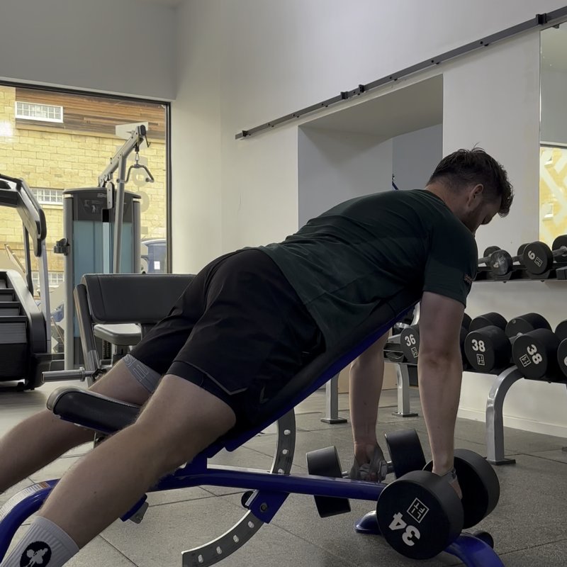 Back Dumbbell Row On Bench thumbnail
