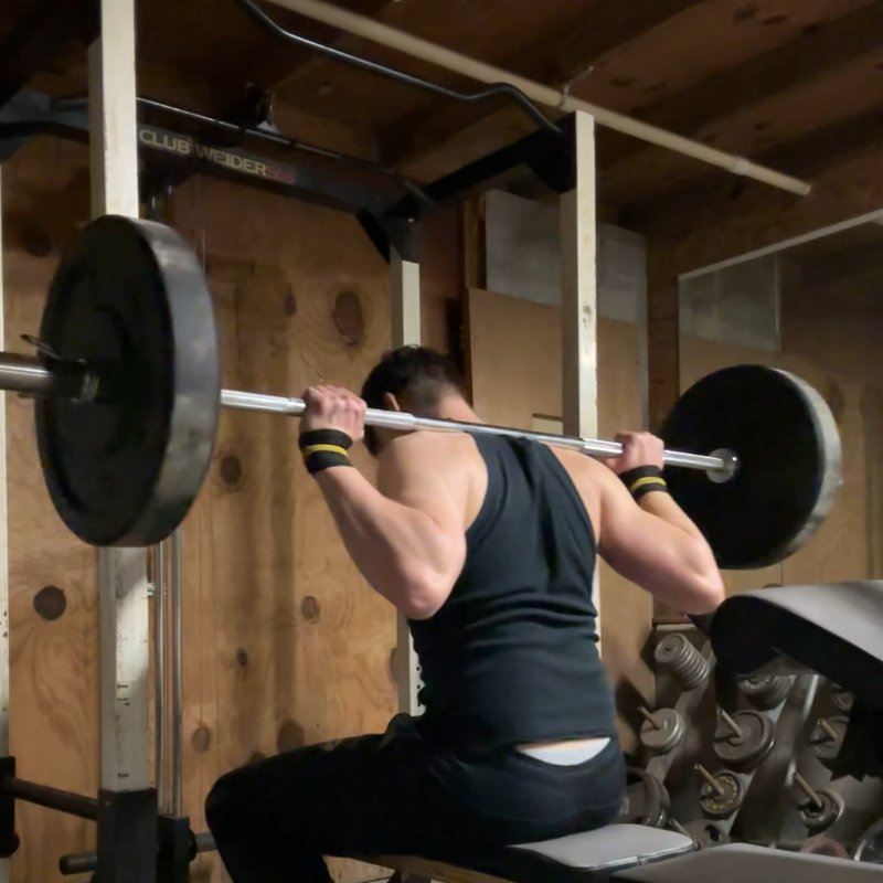 Overhead Barbell Press Behind The Neck thumbnail
